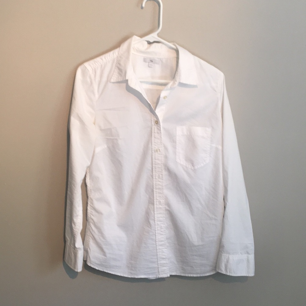 Lightweight white button down shirt